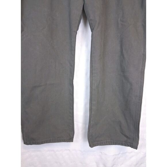 Dickies Pants Men's 44x32 Green Canvas Carpenter Regular Fit Cotton Work Wear - Picture 3 of 9